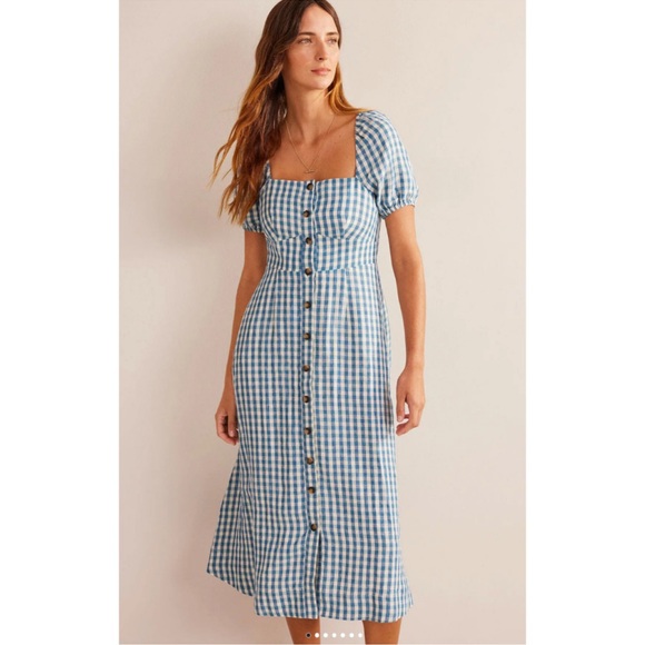 Boden Dresses & Skirts - Boden Square Neck 100% Linen Midi Dress Size US 8